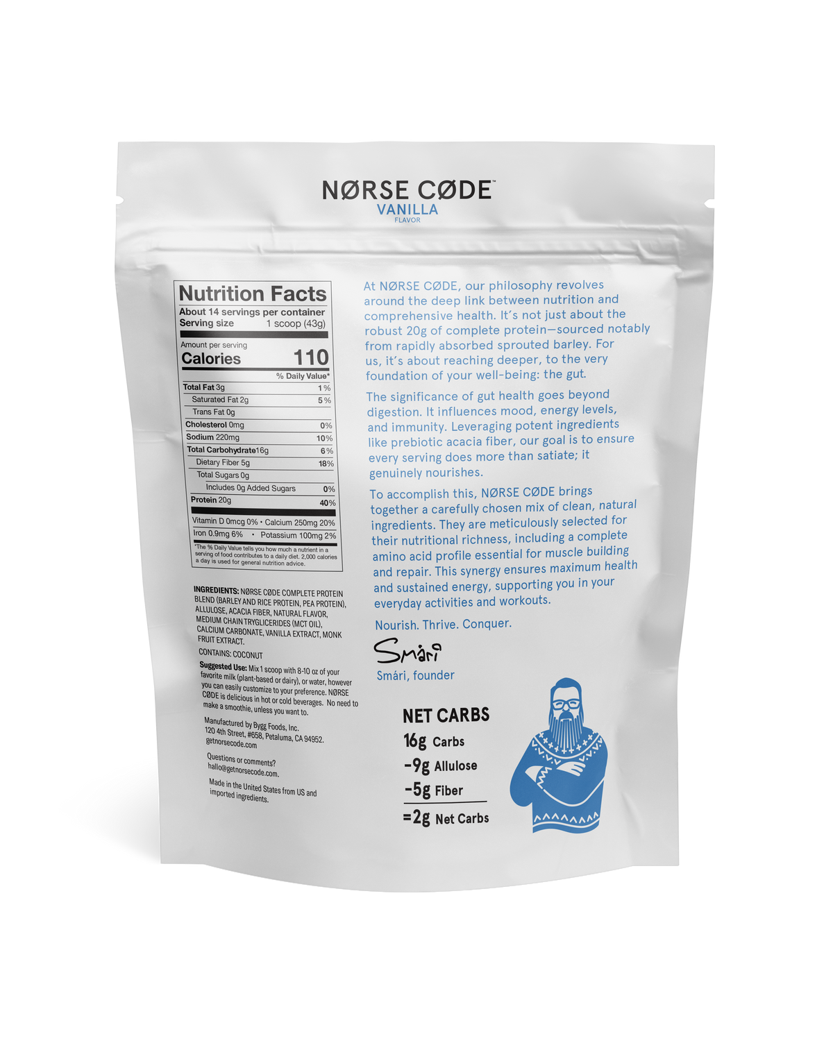 [Subscription] 6 pack NØRSE CØDE Vanilla Plant Protein Powder